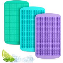 LMETJMA Mini vassoi per cubetti di ghiaccio in silicone 160 stampi per cubetti di ghiaccio tritato piccolo cubo di ghiaccio a rilascio facile per refrigerare cocktail di whisky JT42