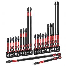 Geinxurn Impact magnetisch # 2-Kreuzschlitz-Schraubendreher-Bit-Set, Power-Bits-Set aus D2-legiertem Stahl mit Aufbewahrungsorganisator