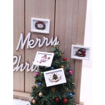 3/5/8Pcs Miniature Christmas Wall Mural Ornament for 1/12 Dollhouse Dolls House Decor Micro Xmas Scene Photo Props Home Accents