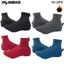 YKYWBIKE Cycling Shoe Cover Windproof Waterproof Road Bike Overshoes Anti-Splash Thermal Fleece MTB Warm Bicycle Shoes Covers