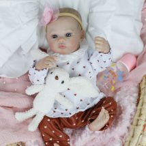 18-Zoll-Babypuppe, wiedergeboren wie echtes Ganzkörper-Silikon, lebendiges Mädchen, bereits fertig, lebensecht bemalt, für Kleinkinder, Neugeborene, Spielzeug, Geschenke
