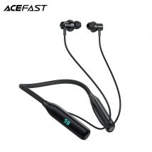 ACEFAST N4 Auricolare wireless con archetto da collo in silicone con display digitale a LED Bluetooth 5.3 Sport musicali Auricolari in-ear Batteria da 800 mAh