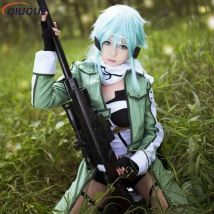 Anime Schwert Art Online Cosplay Asada Shino Kostüm Militär Outfits für Frauen Männer SAO Gun Gale