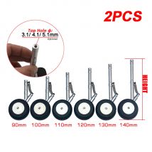 2 Stück oberes Loch 3,1/4,1/5,1 mm CNC-Aluminium einziehbares Federfahrwerk mit 45 mm Spomge-Rad für festes RC-Flugzeug