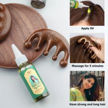 2 stücke Set Kräuter haaröl & Sandelholz kamm Indien Haaröl Ayurveda Haarwuchs öl Rosmarin Haarwuchs öl Haarwuchs Serum