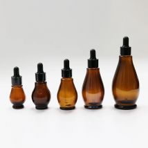 Leere Tropf flasche Bernstein ätherisches Öl Glas Aroma therapie flüssig braun 10-100ml Tropfen für Massage pipetten flaschen nachfüllbar