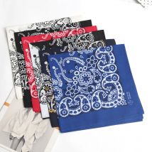 Nero unisex uomo donna bandana fascia per capelli uomo motociclista sport copricapo polso hairwrap paisley testa avvolgente sciarpa quadrata