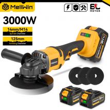 MELLWIN 125 MILLIMETRI Brushless Elettrico Smerigliatrice Angolare M14 Cordless Metallo Legno Rettifica Lucidatura Utensile Da Taglio Per Makita 18VBatteria Spille