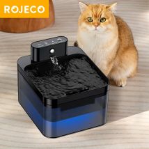 ROJECO Fontana di Acqua Automatica Senza Fili per Gatti 2600mAh Distributore di Acqua per Animali Domestici Per Cani Gatti Sensore A Infrarossi Smart Pet Bevitore Fontana