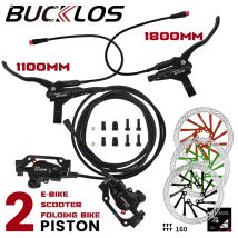 BUCKLOS Power Off Elektrofahrradbremsen 2-Kolben mit G3-Rotor E-Bike hydraulische Scheibenbremsen-Set Fahrradbremsen aus Aluminiumlegierung