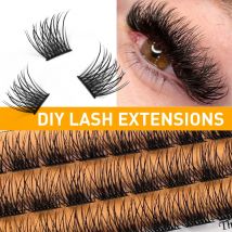 DIY Cluster-Wimpern, 36 Stück, natürliche Wimpernverlängerung, Volumen, segmentierte Einzelwimpern, gemischtes Tablett, künstliche Nerzwimpern, Zilien-Make-up