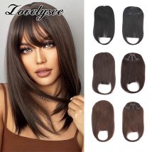Echthaar-Pony, glatt, natürliche Farbe, 3 Clip-Pony, 20,3 cm, 20 g, 100 % Echthaar-Pony, Clip-in-Haarverlängerung, vorderer Pony