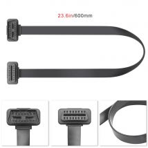 60CM Flat 16 Pin Socket Cable OBD OBDII 16Pin Male To Female Car Scanner OBD2 Extension Cable Connector Diagnostic Accessories