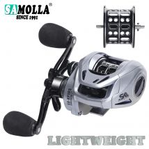 SAMOLLA Baitcasting Angelrolle Long Shot Salzwasser Casting Reel 7,3;1 10KG Max Drag 6+1BB Messing Getriebescheibe