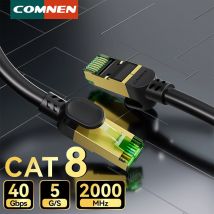 Cavo Ethernet COMNEN Cat8 F/FTP 40 Gbps 2000 MHz Cat 8 RJ45 Cavo patch LAN di rete per router Modem Internet