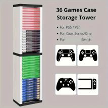 Para PS5/PS4/Switch/Xbox Torre de almacenamiento de videojuegos (caja de discos blu-ray de 36 discos)