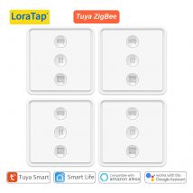 LoraTap ZigBee 3.0 Tuya Smart Life Blinds Pushbutton 80*80 Switch Remote Control Google Assistant Alexa