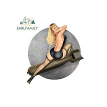 EARLFAMILY 13cm for Pin-up Bombs Away World War II Car Stickers Creative Camper Scratch-proof Decal for War Vehicle