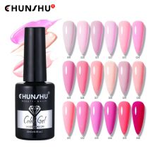 CHUNSHU Nagelgelpoliermittel, 10 ml, semi-permanente Lacke, rosa Pfirsich, nackte Farbe, Gel, Soak Off, langlebig, UV-Lichthärtung, Nagelkunst, DIY