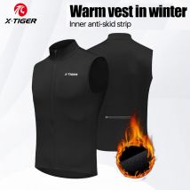 X-TIGER Fleece-Fahrradweste, Unisex, winddicht, lockere Passform, ärmellose Weste für Mountainbike, warme und bequeme Winterfahrten