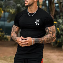 2024 Herren-Retro-gestreiftes T-Shirt King3D-gedrucktes Herren-Kurzarm-Street-Casual-Übergroßes, modisches Sommer-Sport-Top