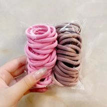 50-teiliges Set aus zweifarbigem, hochelastischem, nahtlosem Haarseil für vier Jahreszeiten, einfachem und langlebigem, modischem Lederband, weicher Strick