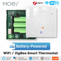 Termostato inteligente MOES Tuya WiFi/ZigBee, termorregulador alimentado por batería, controlador de temperatura de caldera de Gas de Alexa y Google Home