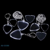 【M】Gitarristen-Aufbewahrungsbox für Gitarren-Pick-Sammelbox, transparenter Halter, Schlüsselanhänger, Tasche, herzförmige Plektren, Größe, Etui, Musikzubehör