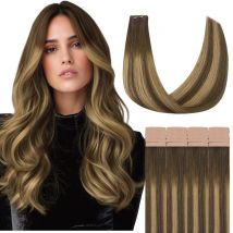 Tape In Echthaarverlängerungen Echte Remy Haarverlängerung Gerade Nahtlose Haut Schuss Kleber Auf Für Salon Hohe Qualität