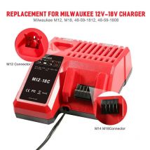 Reemplace el cargador de iones de litio rápido 3A 12V 14V 18V apto para batería de iones de litio multitensión de doble puerto Milwaukee M12-18C M18