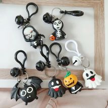 Kreative Halloween Serie Anhänger Schlüsselbund Dropping Gummi Geist Kürbis Glocke Tasche Auto Schlüssel Hängen Ornamente Festival Geschenke Schlüsselring