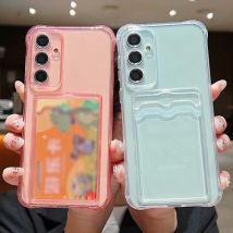 Fall Für Samsung Galaxy S24 S23 S22 Ultra Plus S24 FE A55 A52 A54 A53 A35 A34 A15 A14 a16 Luxus Weiche Karte Tasche Klar Telefon Abdeckung