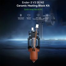 Creality Ender-3 V3 SE/KE Keramik-Heizblock-Set, 0,4 mm, Schnellwechsel-Düsensatz, 60 W, 300 ° C-Widerstandsdruck mit hohem Durchfluss