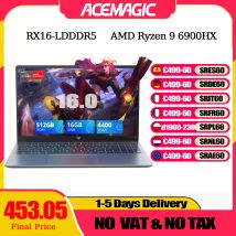 ACEMAGIC Laptop 16 Zoll FHD Gaming-Laptop AMD Ryzen 9 6900HX 16 GB RAM 512 GB SSD Windows 11 Pro Notebook mit Hintergrundbeleuchtung KB Wifi6 BT5.2