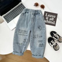 Neue Frühling Herbst Kinder Jungen Casual Hosen Ausländischen Seite Taschen Poliert Jungen Jeans Stretch Vielseitig Kinder Jungen Hosen