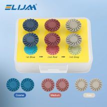 6 Teile/schachtel Dental Verbund Harz Polieren Disc Gummi Polierer 14mm Rad 3 Farben Spirale Flex Pinsel Zahnmedizin Instrument