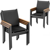 Set di Sedie da Giardino 2/4/6 Pezzi, Sedie Impilabili in Alluminio e Textilene, Sedie da Balcone per Terrazza, Balcone, Patio, Piscina, Ristoranti