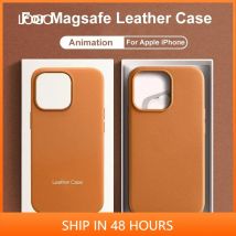 Custodie in pelle animate originali ufficiali per iPhone 16 13 14 15 Pro Max per copertura di ricarica wireless magnetica Magsafe per 15 Plus