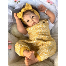 NPK 50CM Reborn Baby Doll Neugeborenes Lucas Girl Baby Lebensechte echte Soft Touch mit handgewurzeltem Haar Hochwertige handgefertigte Kunstpuppe