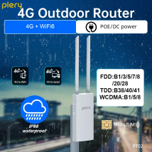 Plery 4G Router Outdoor IP66 CAT4 AX300 WiFi6 Router 4G Außenbereich für IP-Kamera/CPE 300Mbps Global LTE Router 3*5dBi Antennen EU