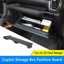 TAJIAN Auto Center Handschuhfach Teiler Aufbewahrungsbox Copilot Passagier Partition Lagerung Aufräumen Trim Passend für Ford Ranger 2023–2024