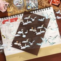 JIANWU 43mm*5m Vintage Wild Birds Duck Goose Landscape Material Collage Scrapbook PET Tape Creative DIY Journal Stationery
