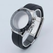 Reloj NEITON de 38 mm con Cristal de Zafiro, Caja de Acero Inoxidable y Correa de Caucho, Compatible con el Movimiento de Cuarzo VK63