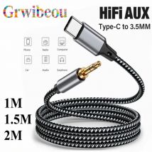 Kabel USB Typ C do gniazda 3,5 mm AUX DAC Adapter audio USB-C 1 m 1,5 m 2 m do słuchawek telefonowych Samochodowy złącze audio stereo HIFI