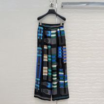 2026 Neue Frühling-Sommer Elegante Mode 100% Seide Weite Hosen für Damen Elastische Hohe Taille Geometrisches Druckmuster Lose Hosen