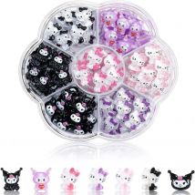 Sanrio Nail Charms Hello Kitty Design Nail Art Diy Mini Rhinestones Flatback Charms Crafts Stones for Manicure Nail Charms 70PCS