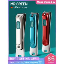 MR.GREEN Nail Clippers Stainless Steel Curved blade Clipper Fingernail Scissors Cutter Manicure tools trimmer with nail files