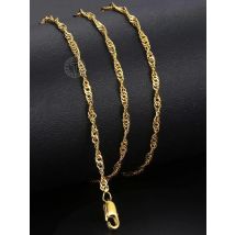 Chic Thin 2mm Yellow Gold Color Necklace for Womens Girs Wave Twisted Link Chain Elegant Fashion Jewelry Wholesale GN479