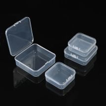 Mini scatola quadrata in plastica PP, componente per amo da pesca, scatola di immagazzinaggio trasparente coperta a scomparto singolo