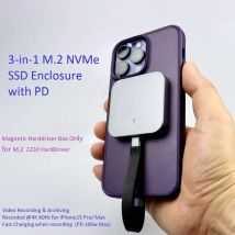 SSD-Gehäuse mit PD Magnetic M.2 2230 NVMe SSD-Gehäuse Magsafe SSD-Gehäuse USB C 3.2 Gen2 auf NVMe PCI-E für iPhone 15, MacBook